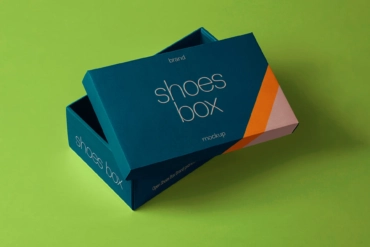 Free Shoes Box Branding PSD Mockup