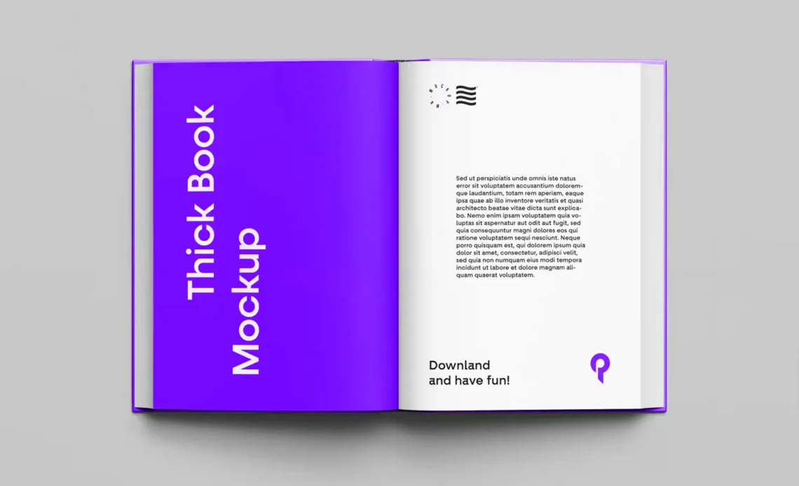 Free Top View Book PSD Mockup