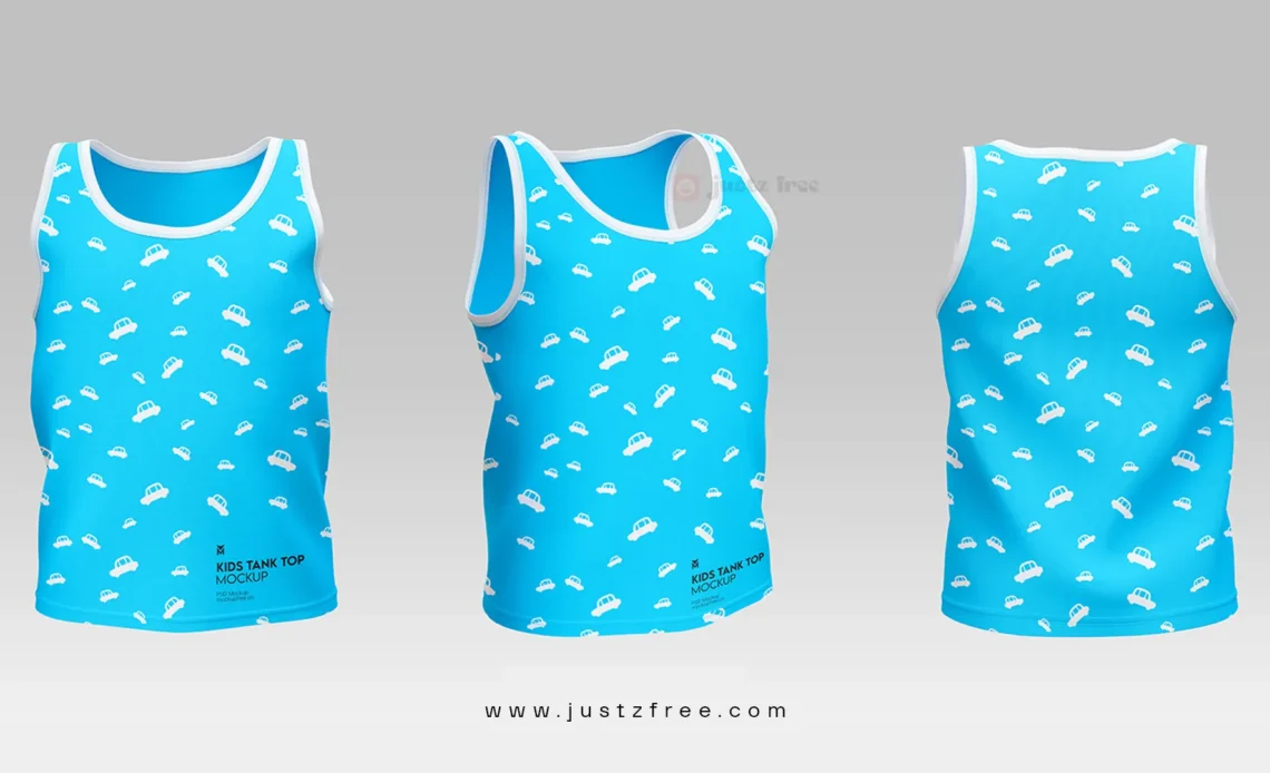 Free Kids Tank Top Mockup PSD for Realistic Apparel Presentation