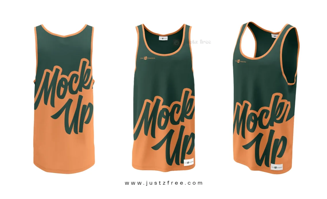 Free Men’s Tank Top Long T-Shirt Mockup PSD