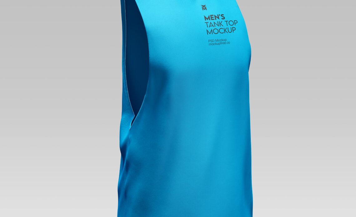 Free Men’s Tank Top PSD Mockup for Workout and Casual Wear