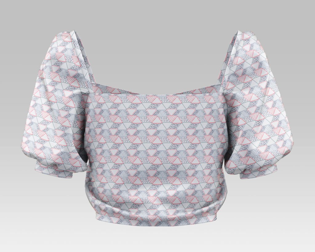 Free Puff Sleeve Top PSD Mockup for Fashion Design