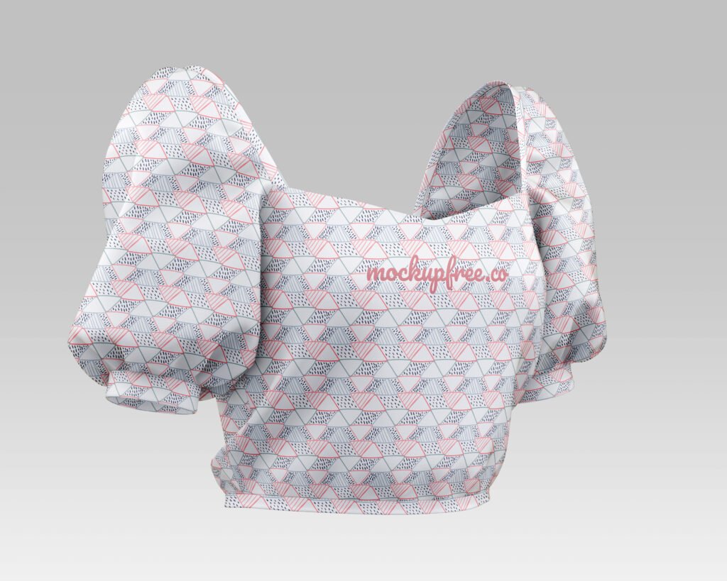 Free Puff Sleeve Top PSD Mockup for Fashion Design