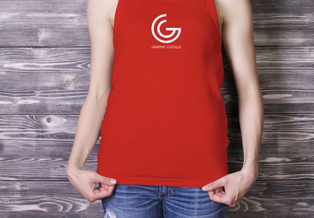 Free Beautiful Fashion Mockup Beautiful Girl in Tank Top