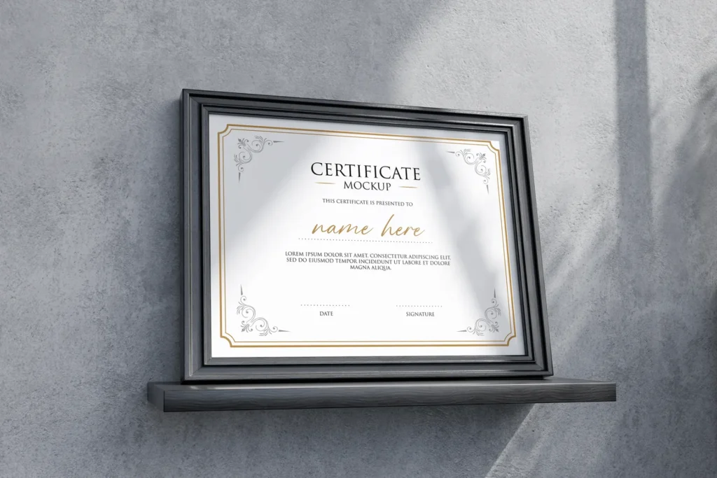 Certificates mockups