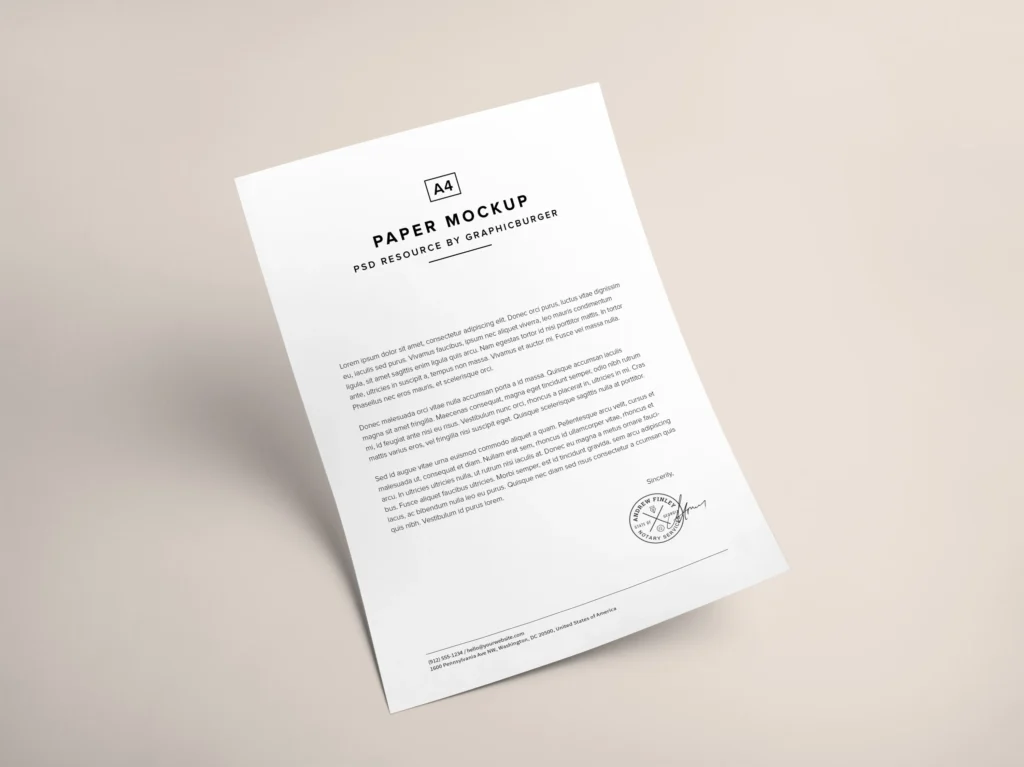 free paper mockup